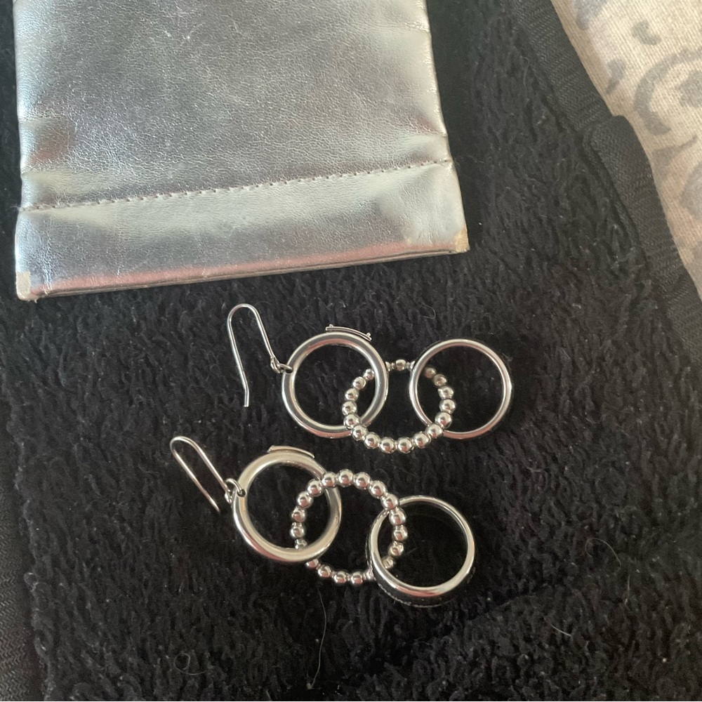 D&G Silver Earrings and Jewelry Pouch